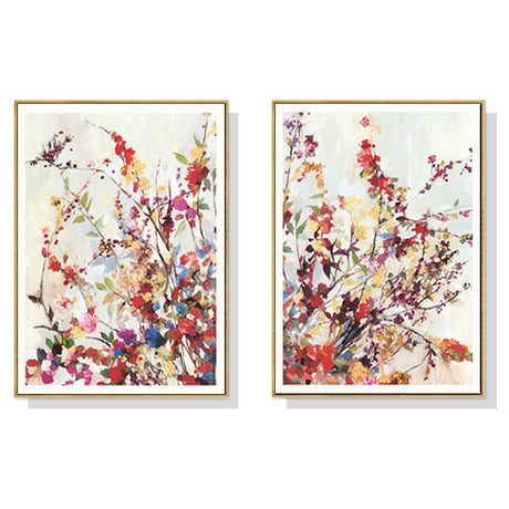 50cmx70cm Coming Spring 2 Sets Gold Frame Canvas Wall Art