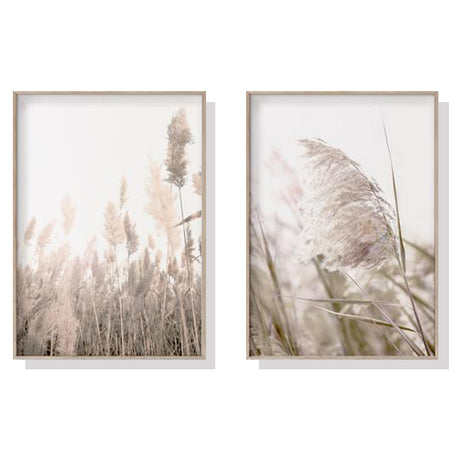 40cmx60cm Pampas Grass 2 Sets Wood Frame Canvas Wall Art