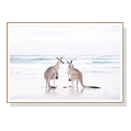 50cmx70cm Kangaroo Wood Frame Canvas Wall Art