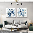 60cmx60cm Indigo Garden By Carol Robinson 2 Sets Black Frame Canvas Wall Art