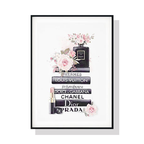 60cmx90cm Fashion Book Black Frame Canvas Wall Art