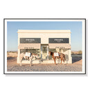 50cmx70cm Horses Prada Black Frame Canvas Wall Art