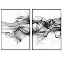 40cmx60cm Stylish Abstract Black 2 Sets Black Frame Canvas Wall Art