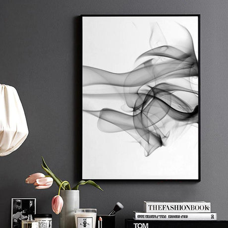 60cmx90cm Stylish Abstract Black 2 Sets Black Frame Canvas Wall Art