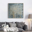 70cmx70cm Forest In The Twilight Trees Gold Frame Canvas Wall Art