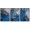 60cmx90cm Blue Gold Marble 3 Sets Black Frame Canvas Wall Art