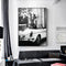 50cmx70cm High Heels in Classic Car Black Frame Canvas Wall Art