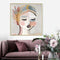 80cmx80cm Calm Girl Gold Frame Canvas Wall Art