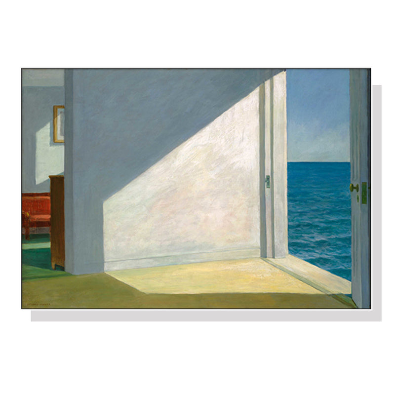 70cmx100cm Room By The Sea By Edward Hopper White Frame Canvas Wall Art