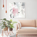 50cmx50cm Abstract Pink Grey 2 Sets White Frame Canvas Wall Art