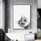 60cmx90cm Cat With Glasses Black Frame Canvas Wall Art