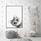 70cmx100cm Cat With Glasses Black Frame Canvas Wall Art