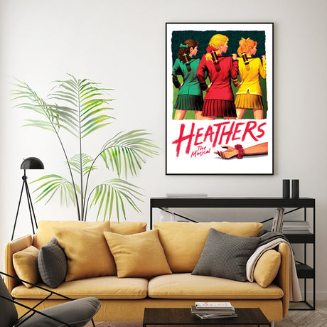 60cmx90cm Heathers The Musical Black Frame Canvas Wall Art