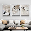 40cmx60cm Modern Abstract Beige 3 Sets Black Frame Canvas Wall Art