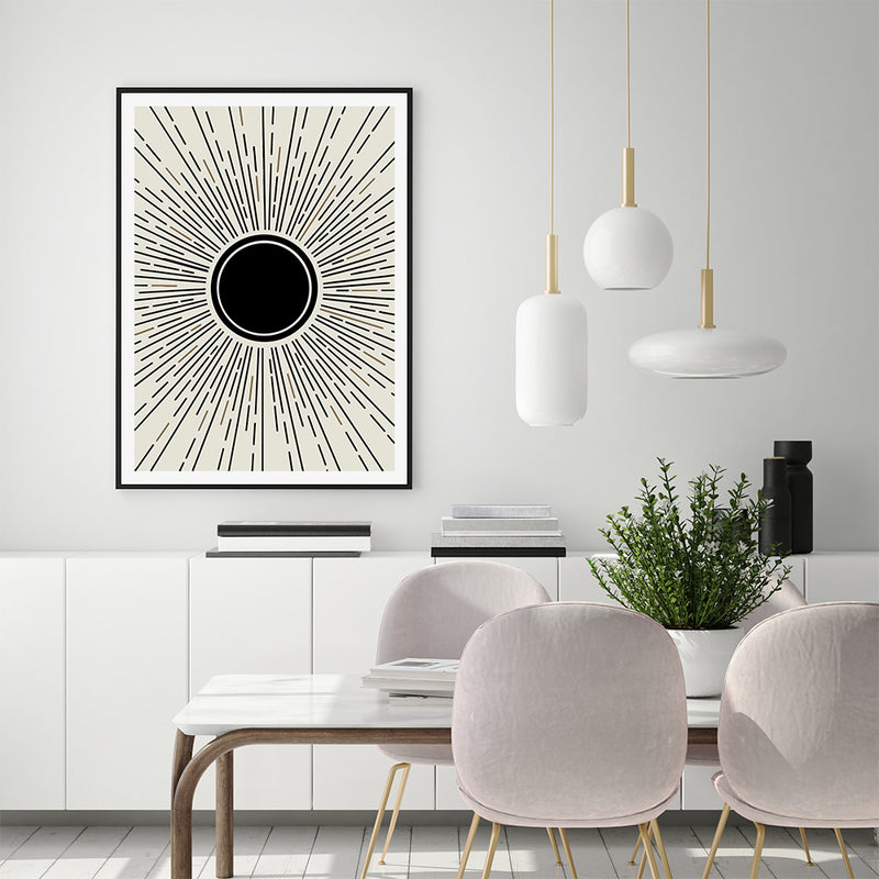 50cmx70cm Sun Rise Art Black Frame Canvas Wall Art