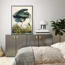 60cmx90cm Great Blue Heron By John James Audubon Black Frame Canvas Wall Art