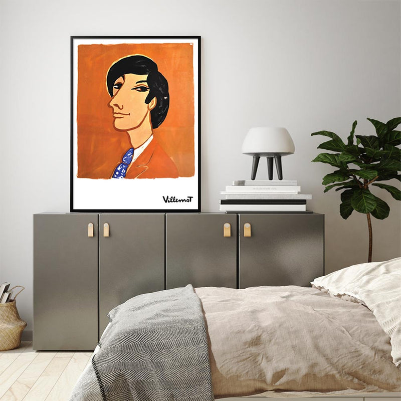 80cmx120cm Villemot 1971 Black Frame Canvas Wall Art