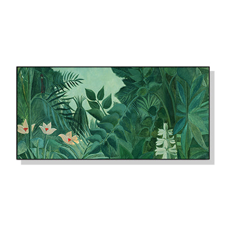 50cmx100cm The Equatorial Jungle Green Forest By Henri Rousseau Black Frame Canvas Wall Art