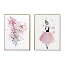 50cmx70cm Dancing Ballerina in Paris 2 Sets Gold Frame Canvas Wall Art