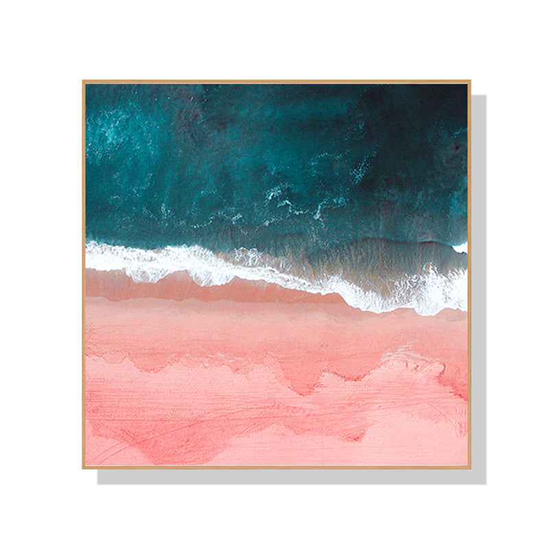 60cmx60cm Pink Sea Wood Frame Canvas Wall Art