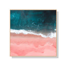 80cmx80cm Pink Sea Wood Frame Canvas Wall Art