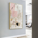 50cmx70cm Abstract Pink Gold Frame Canvas Wall Art