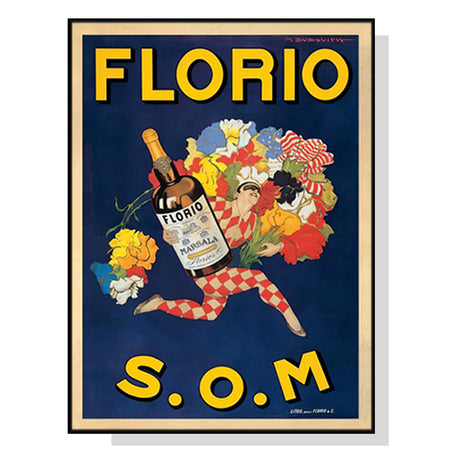 50cmx70cm Florio S.O.M Black Frame Canvas Wall Art