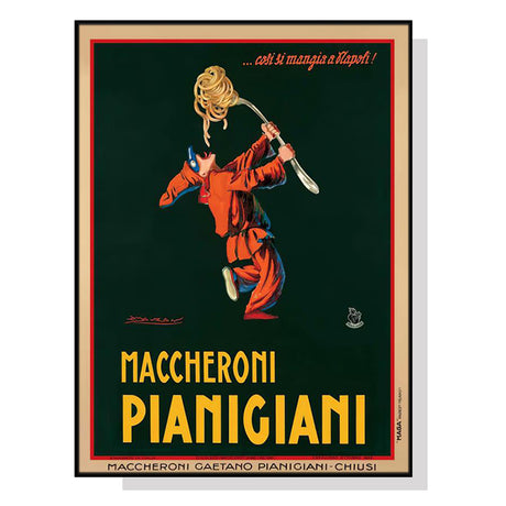 50cmx70cm Maccheroni Pianiciani Black Frame Canvas Wall Art