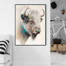 60cmx90cm Great White Buffalo Black Frame Canvas Wall Art