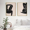 50cmx70cm Female Figure 2 Sets Gold Frame Canvas Wall Art