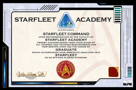 Star Trek Certificate Poster