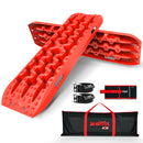 X-BULL 2PCS Recovery Tracks Snow Mud 4WD With Carry bag 4PC mounting bolts Red