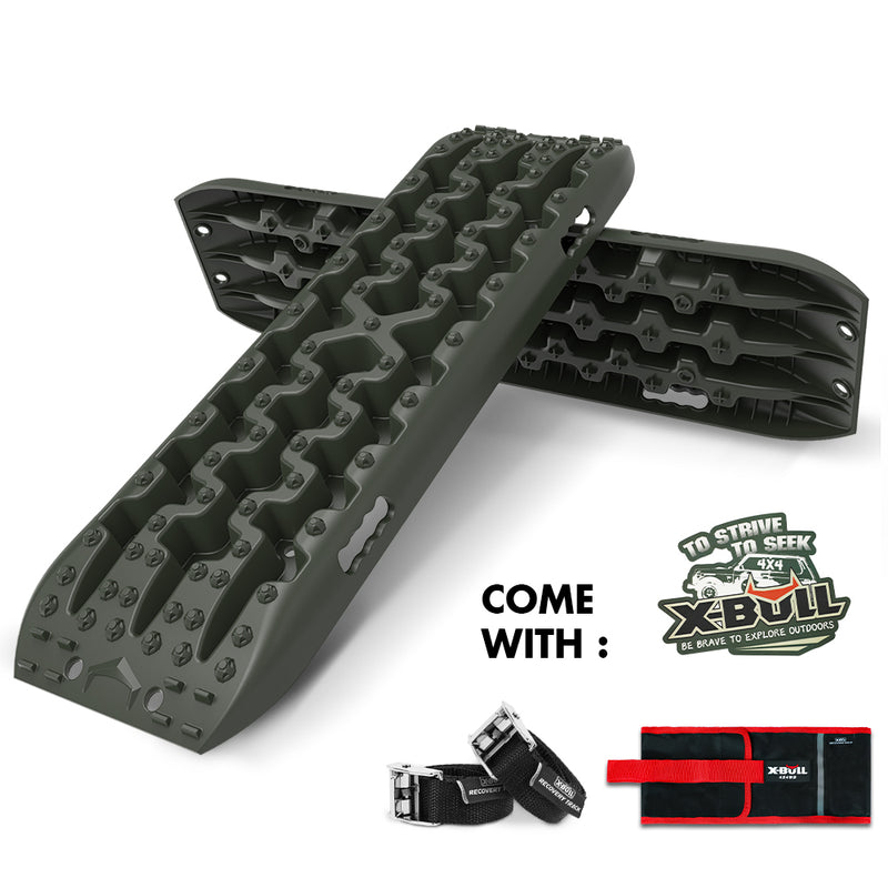 X-BULL Recovery Tracks Boards 4x4 4WD 10T 2PCS Offroad Vehicle Sand Mud Gen3.0 Olive