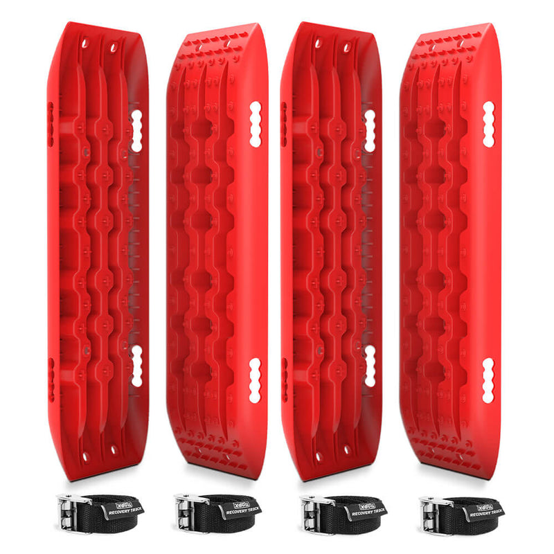 X-BULL Recovery Tracks Gen 2.0 10T Sand Mud Snow 2 Pairs Offroad 4WD 4x4 2PC 91CM Red