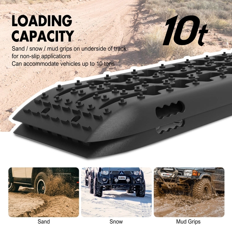 X-BULL KIT1 Recovery track Board Traction Sand trucks strap mounting 4x4 Sand Snow Car BALCK