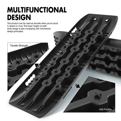 X-BULL KIT1 Recovery track Board Traction Sand trucks strap mounting 4x4 Sand Snow Car BALCK