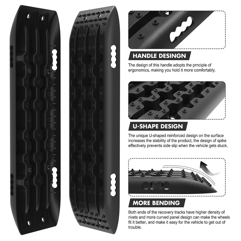 X-BULL 10 Pairs Recovery tracks Boards 4WD 4X4 10T Sand / Mud / Snow Gen 2.0 Black