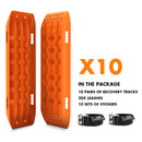 X-BULL 10 Pairs of Recovery tracks Boards Traction 10T Sand tracks/ Mud /Snow Gen 2.0 Orange