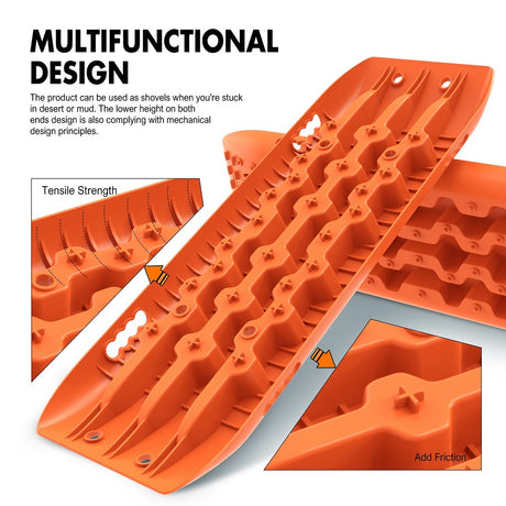 X-BULL 4WD Recovery tracks 10T 2 Pairs/ Sand tracks/ Mud tracks/  Mounting Bolts Pins Gen 2.0 -Orange