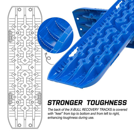 X-BULL Recovery tracks Boards 10T 2 Pairs Sand Mud Snow With Mounting Bolts pins Blue