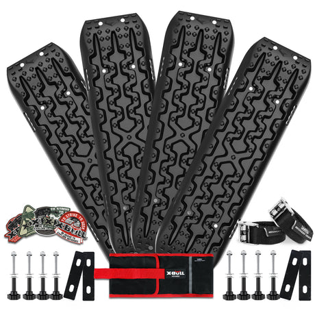 X-BULL Recovery tracks Boards 10T 2 Pairs Sand Mud Snow With Mounting Bolts pins Black