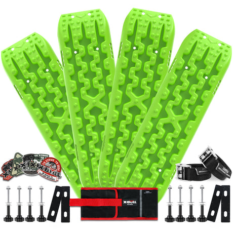 X-BULL Recovery tracks Boards 10T 2 Pairs Sand Mud Snow With Mounting Bolts pins Green