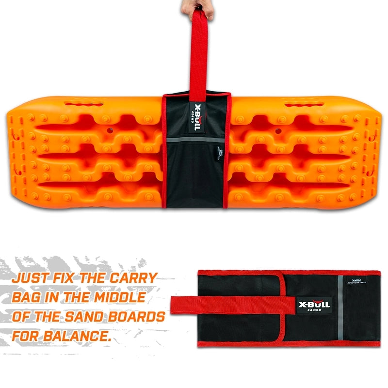 X-BULL KIT2 Recovery tracks 6pcs Board Traction Sand trucks strap mounting 4x4 Sand Snow Car ORANGE