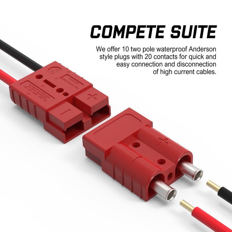 X-BULL 10 x 50A Anderson Style Plug Copper Connectors Terminals Pack Caravan Trailer Solar