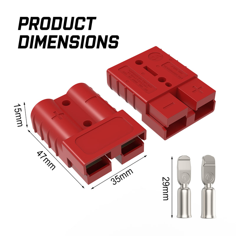 X-BULL 10 x 50A Anderson Style Plug Copper Connectors Terminals Pack Caravan Trailer Solar