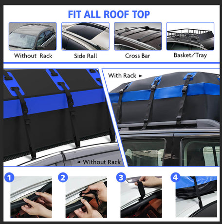 X-BULL Car Roof Cargo Bag Rooftop Cargo Carrier 100% Waterproof Top Luggage Bag for All Vehicles