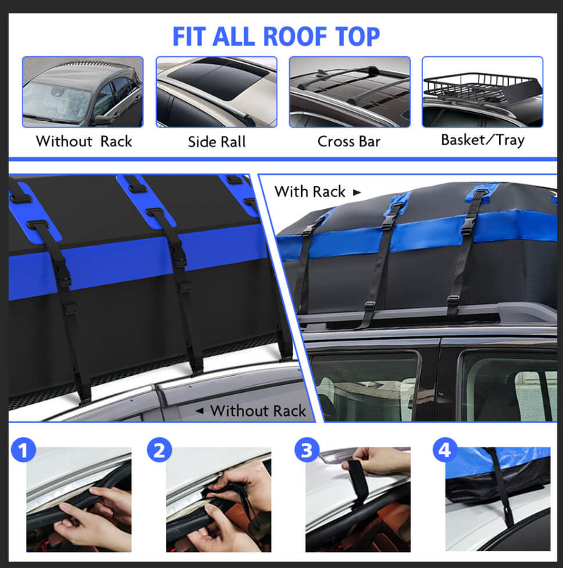 X-BULL Waterproof Car Roof Cargo Bag 595L Top Rack Carrier Luggage Storage Cube