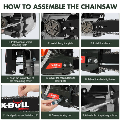 X-BULL Chainsaw Petrol Commercial 62cc 20