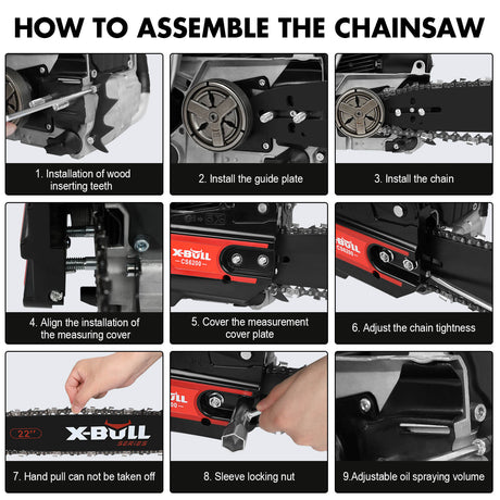 X-BULL 62cc Chainsaw Petrol Commercial 22