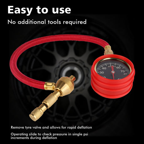 X-BULL Tyre Deflators Tire Automatic 4WD Pressure Gauge 4 Brass Deflator